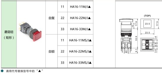 爱可信HA16按钮